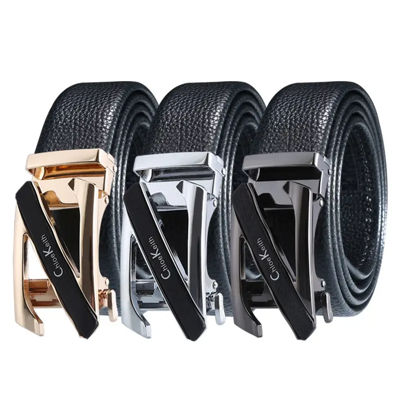 Men's Black Leather Belt with Gold buckle - Image 19