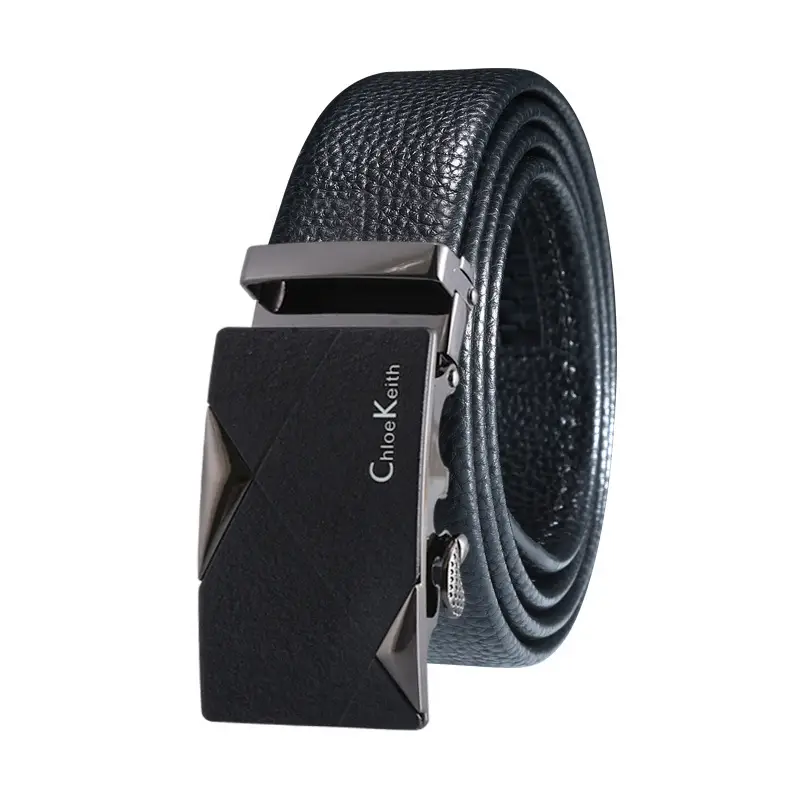 Men's Black Leather Belt with Gold buckle - Image 12