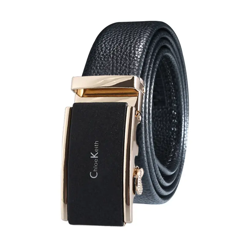 Men's Black Leather Belt with Gold buckle - Image 16