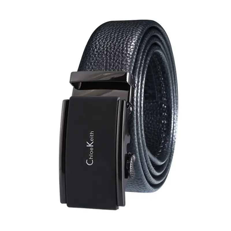 Men's Black Leather Belt with Gold buckle - Image 18