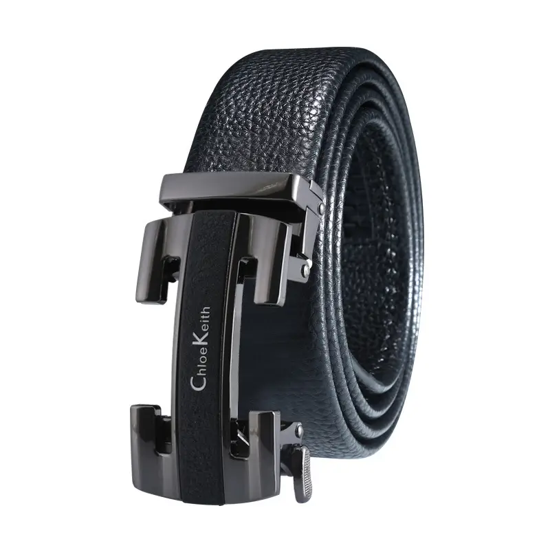 Men's Black Leather Belt with Gold buckle - Image 6