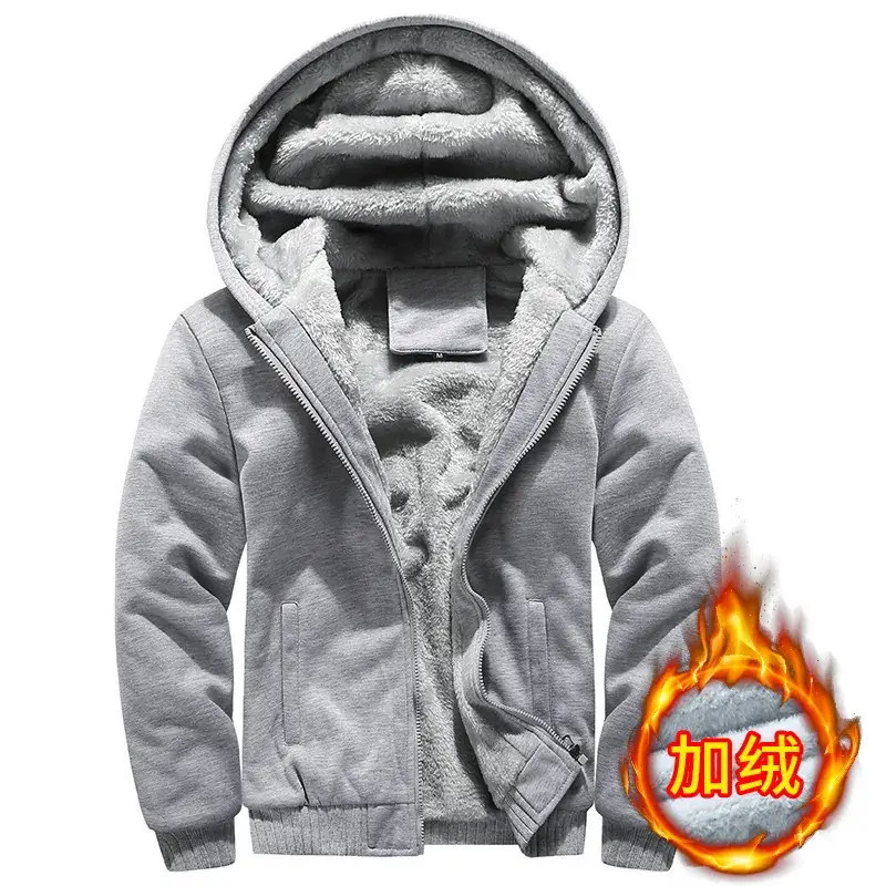 2025 Men Winter Hooded Velvet Jacket Large - Image 7