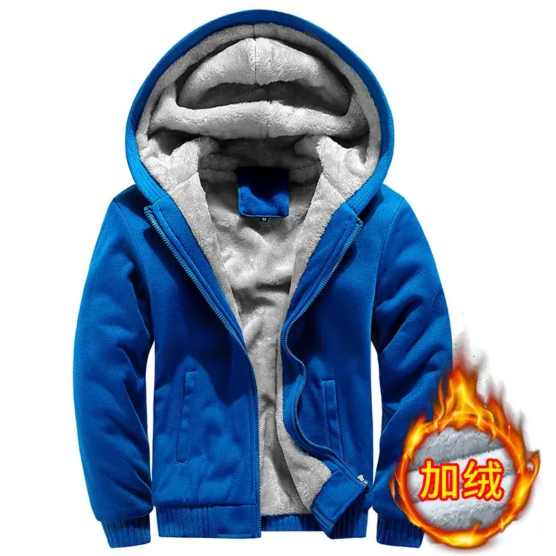 2025 Men Winter Hooded Velvet Jacket Large - Image 8