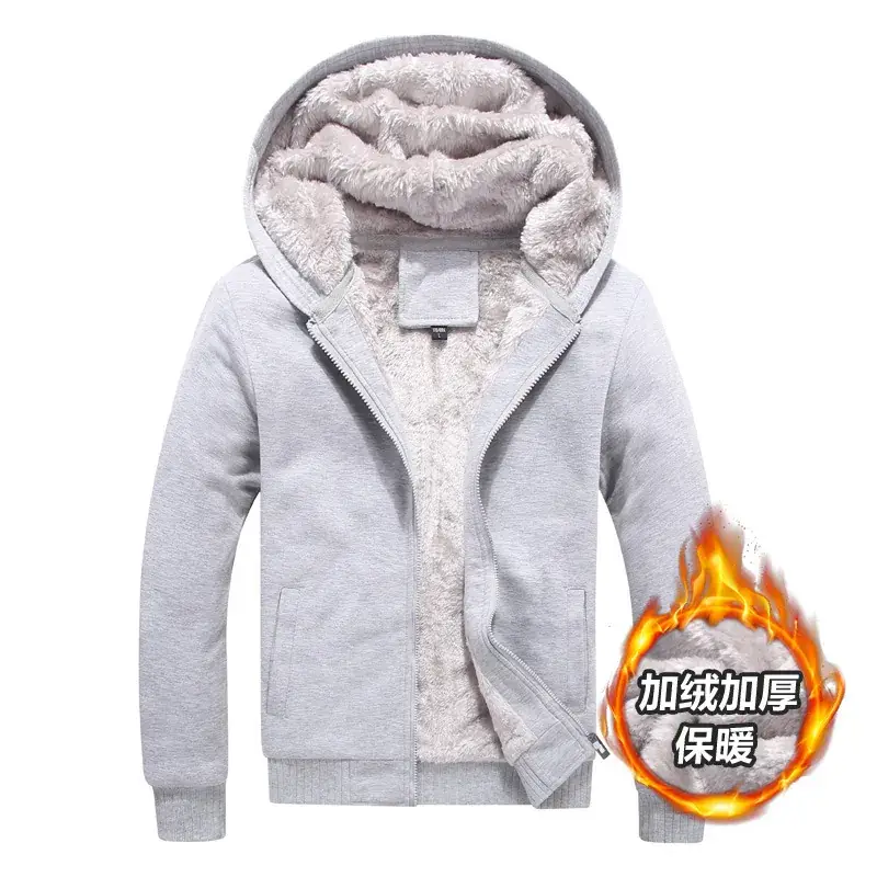 2025 Men Winter Hooded Velvet Jacket Large - Image 2
