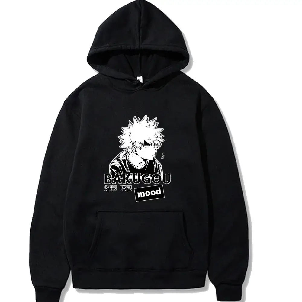 White Boku Cartoon Hoodie for Men