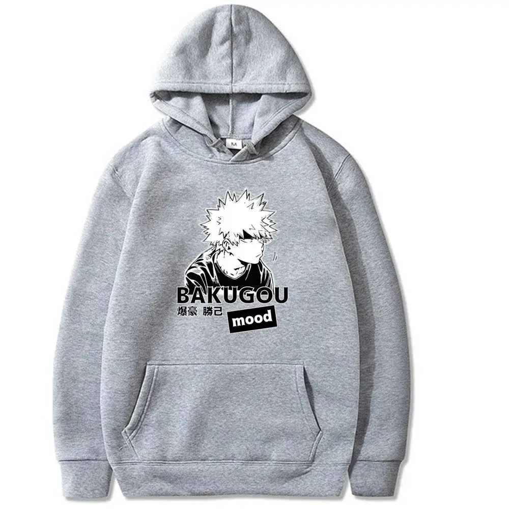 White Boku Cartoon Hoodie for Men