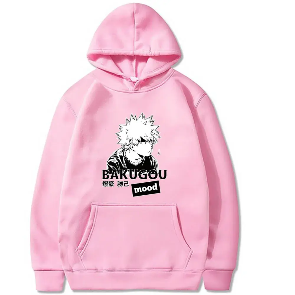 White Boku Cartoon Hoodie for Men