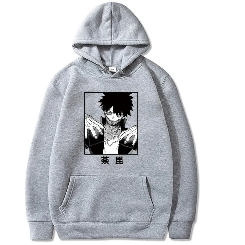 White Boku Cartoon Hoodie for Men