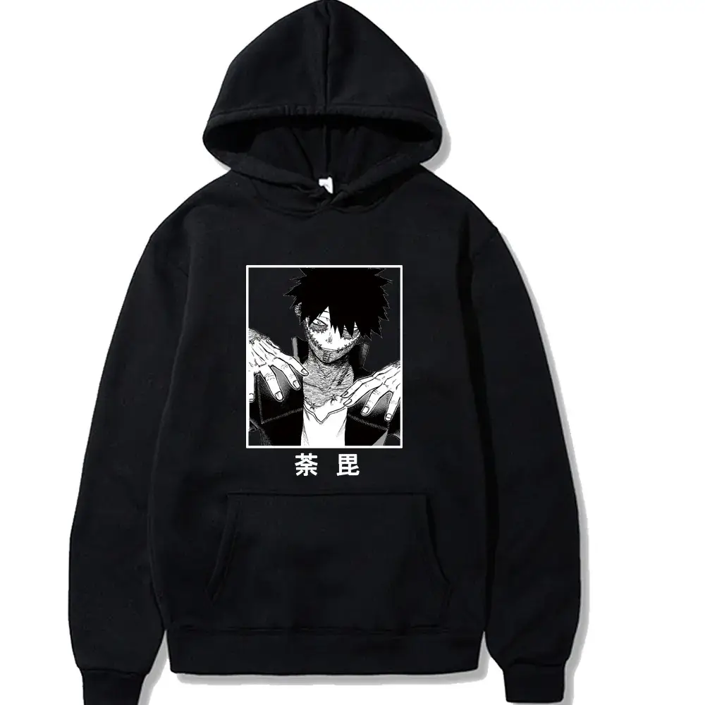 White Boku Cartoon Hoodie for Men