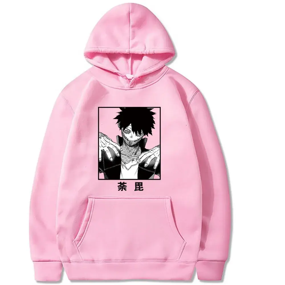 White Boku Cartoon Hoodie for Men