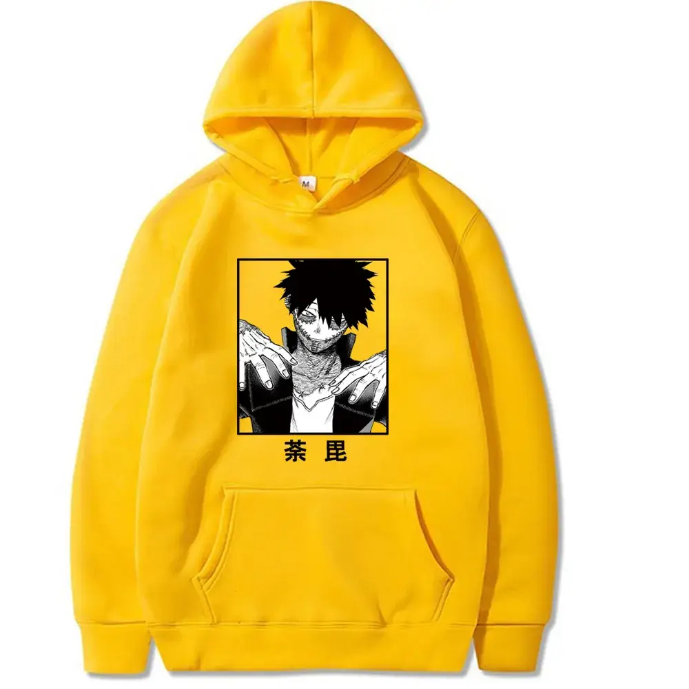 White Boku Cartoon Hoodie for Men
