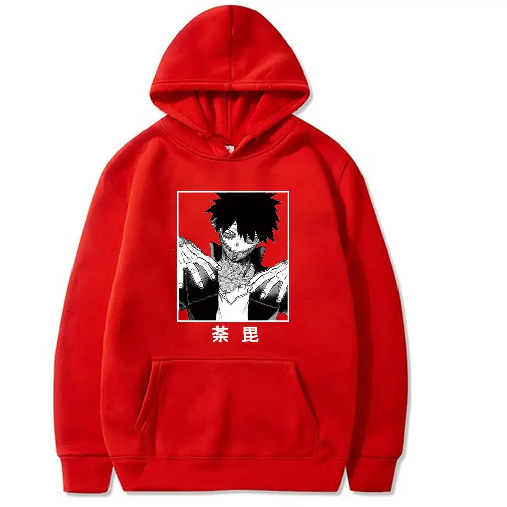 White Boku Cartoon Hoodie for Men