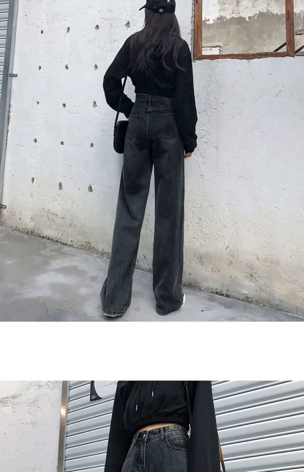 885 Gray Jeans 2022 New Korean Style Wide-leg Pants — feature 10