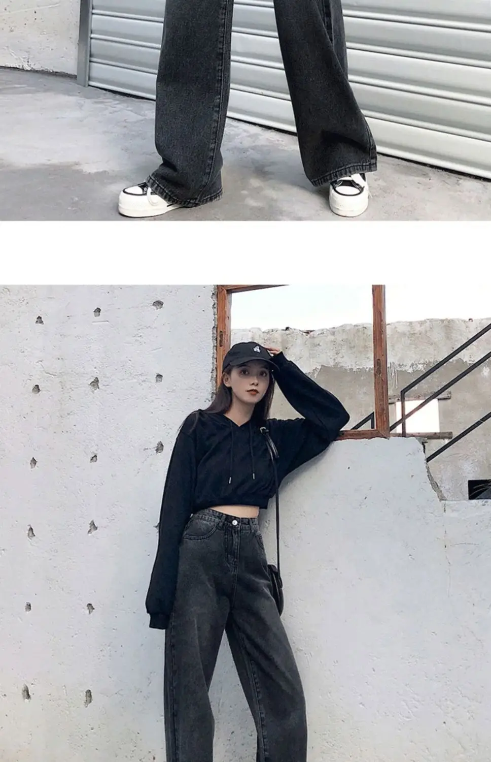 885 Gray Jeans 2022 New Korean Style Wide-leg Pants — feature 12