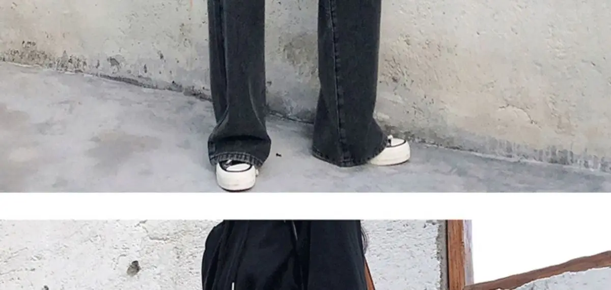 885 Gray Jeans 2022 New Korean Style Wide-leg Pants — feature 13
