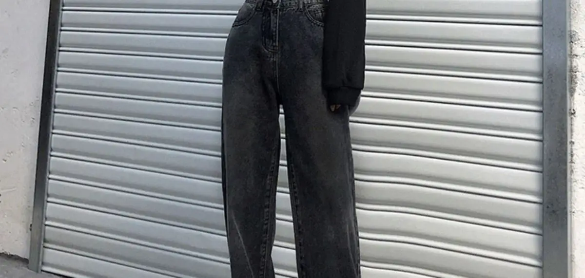 885 Gray Jeans 2022 New Korean Style Wide-leg Pants — feature 7