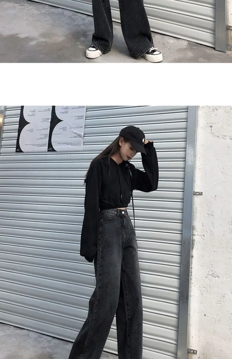 885 Gray Jeans 2022 New Korean Style Wide-leg Pants — feature 8