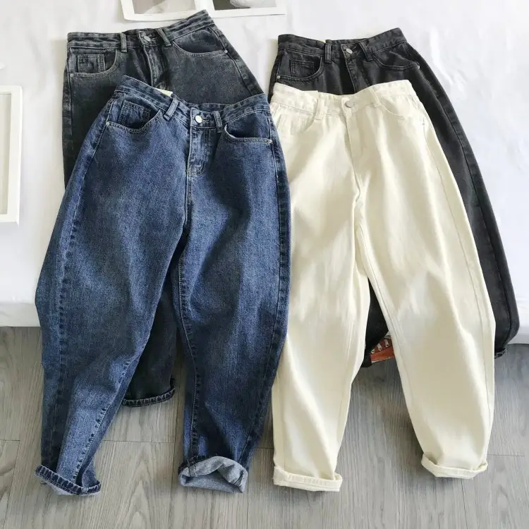 Women High Waist Denim Straight Leg Jeans Blue - Image 8