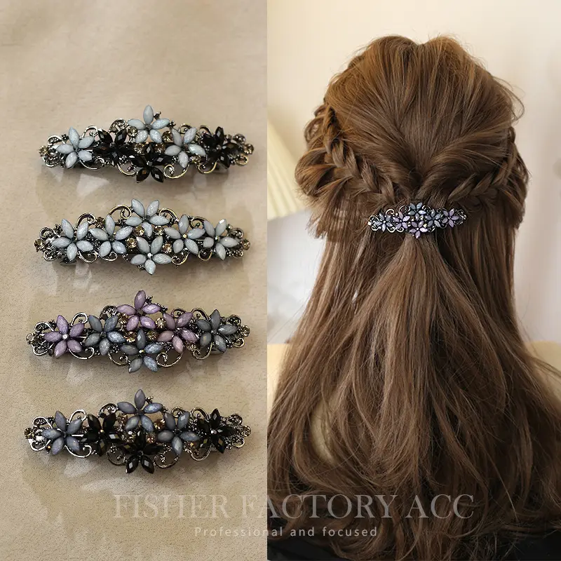 Retro Elegant Rhinestone Hair Clip for Women - Image 18