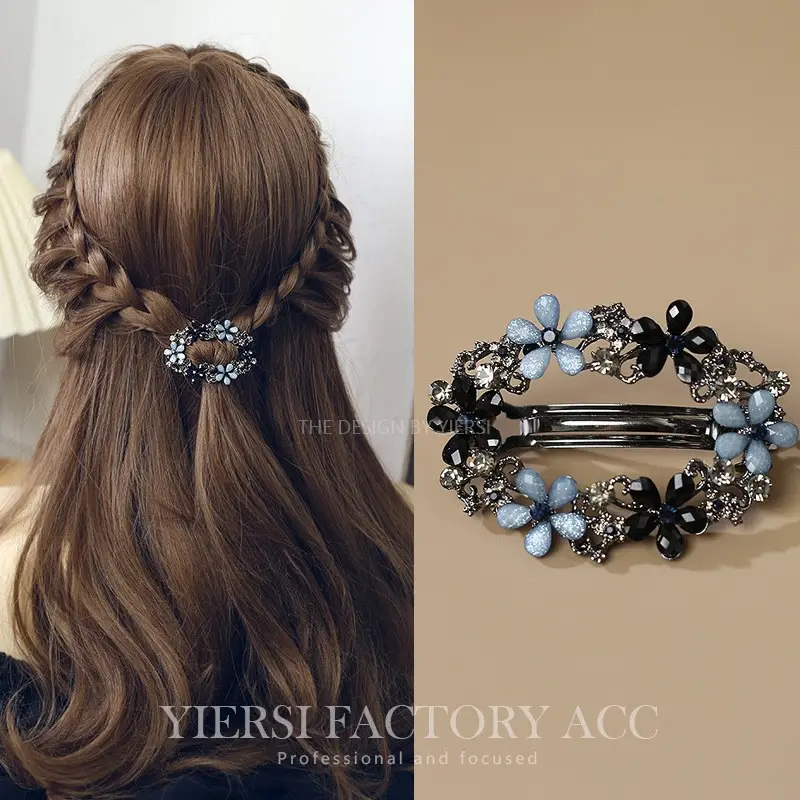 Retro Elegant Rhinestone Hair Clip for Women - Image 5