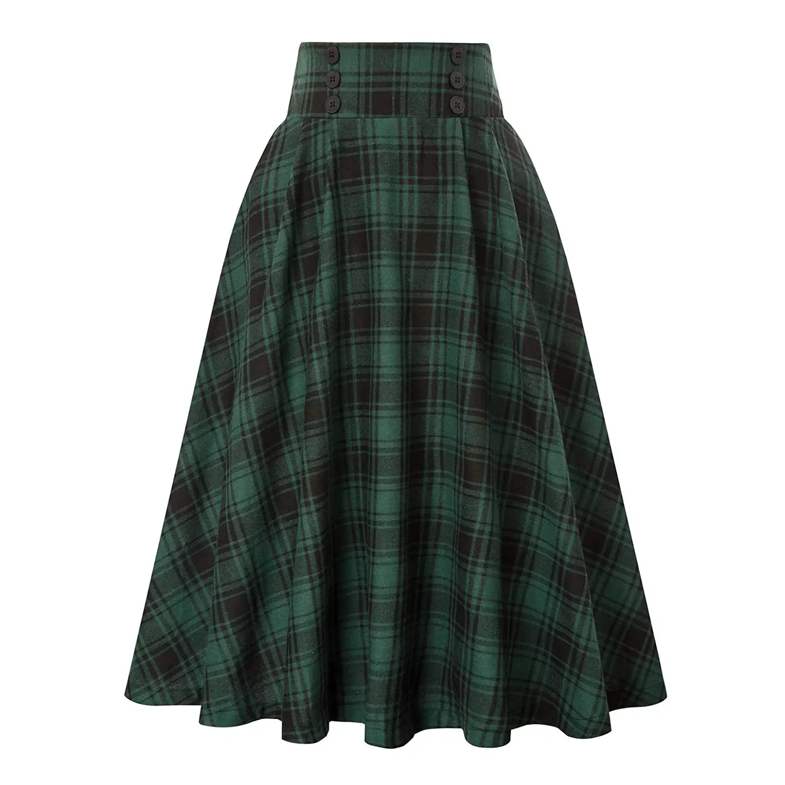 Plaid Elastic Waist Skirt Set for Women Autumn Winter - Image 2