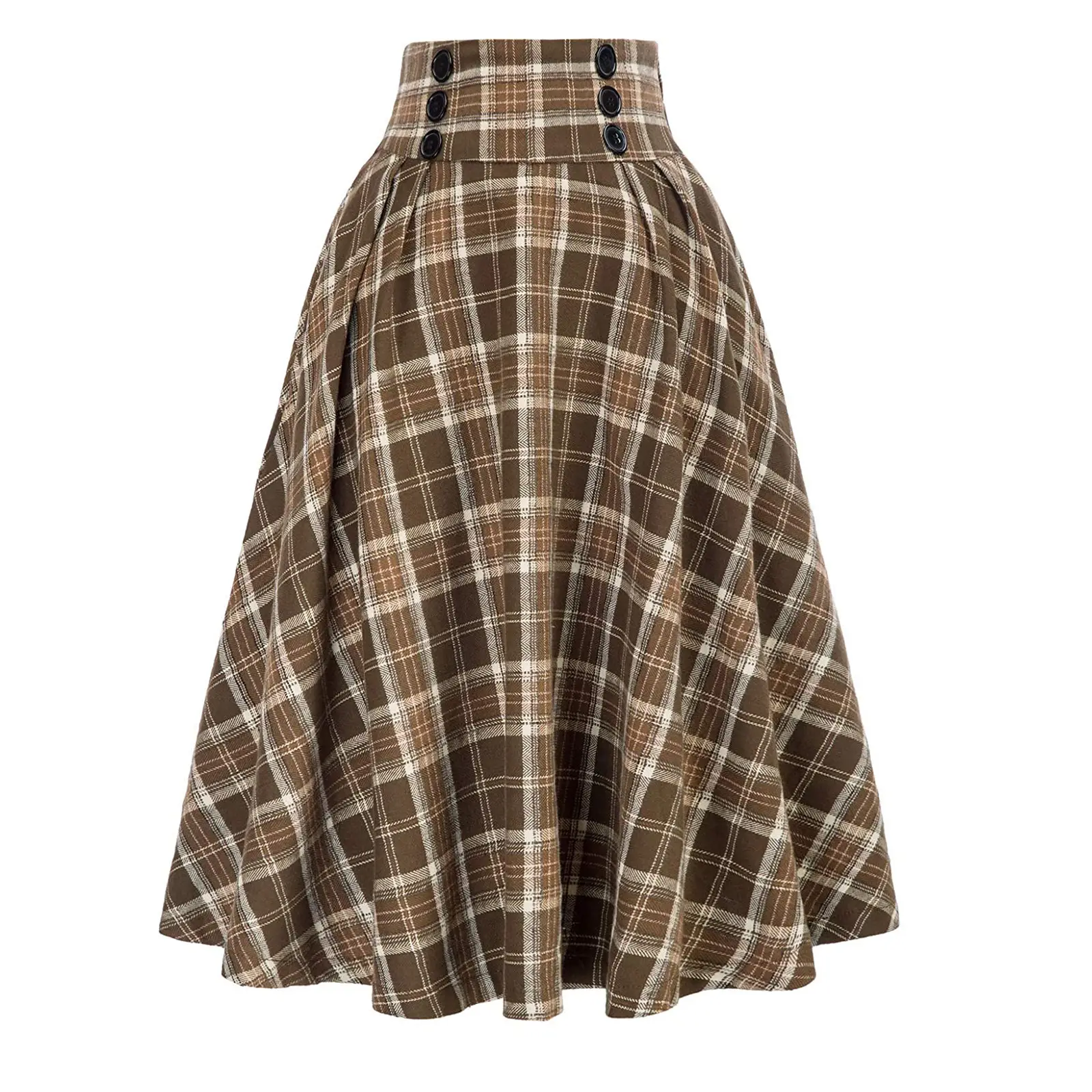 Plaid Elastic Waist Skirt Set for Women Autumn Winter - Image 3