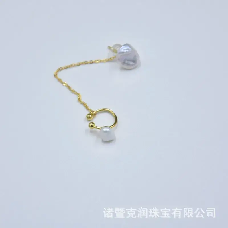 Freshwater Pearl Earrings 925 Silver Baroque Design - Image 2