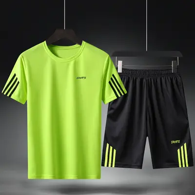 Men Yellow Quick-Drying Sports Suit Large