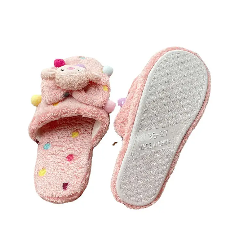 Cute Cartoon Korean Doll Plush Slippers Women Autumn Winter - Image 12