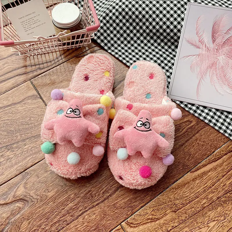 Cute Cartoon Korean Doll Plush Slippers Women Autumn Winter - Image 5