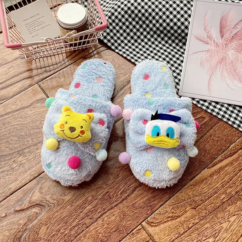 Cute Cartoon Korean Doll Plush Slippers Women Autumn Winter - Image 6