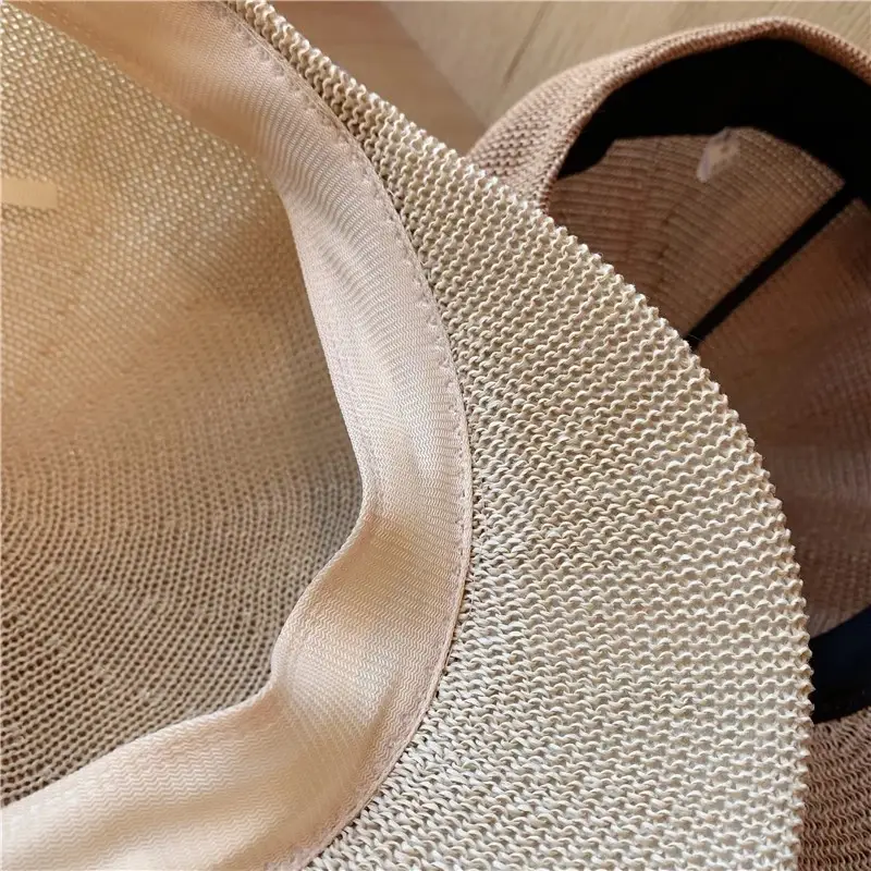 Summer Straw Beret Hat with Buckle Beige — feature 10