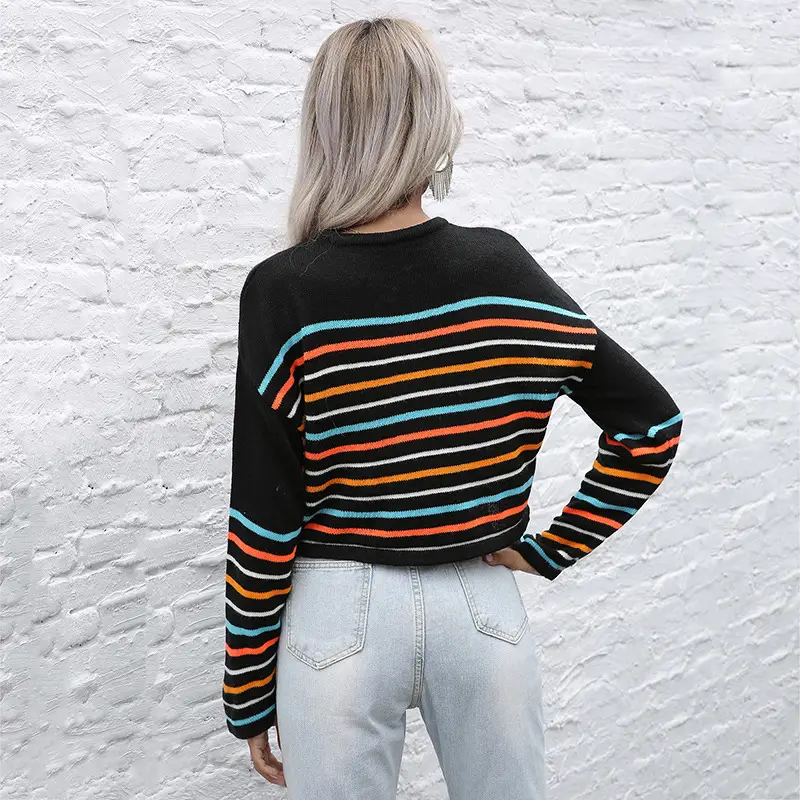 Bai Fen Zhi Yi Striped Knitted Pullover Sweater - Image 4