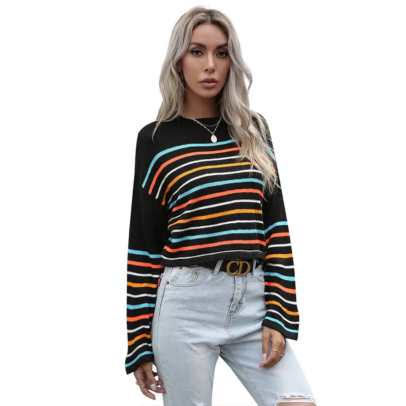Bai Fen Zhi Yi Striped Knitted Pullover Sweater - Image 5