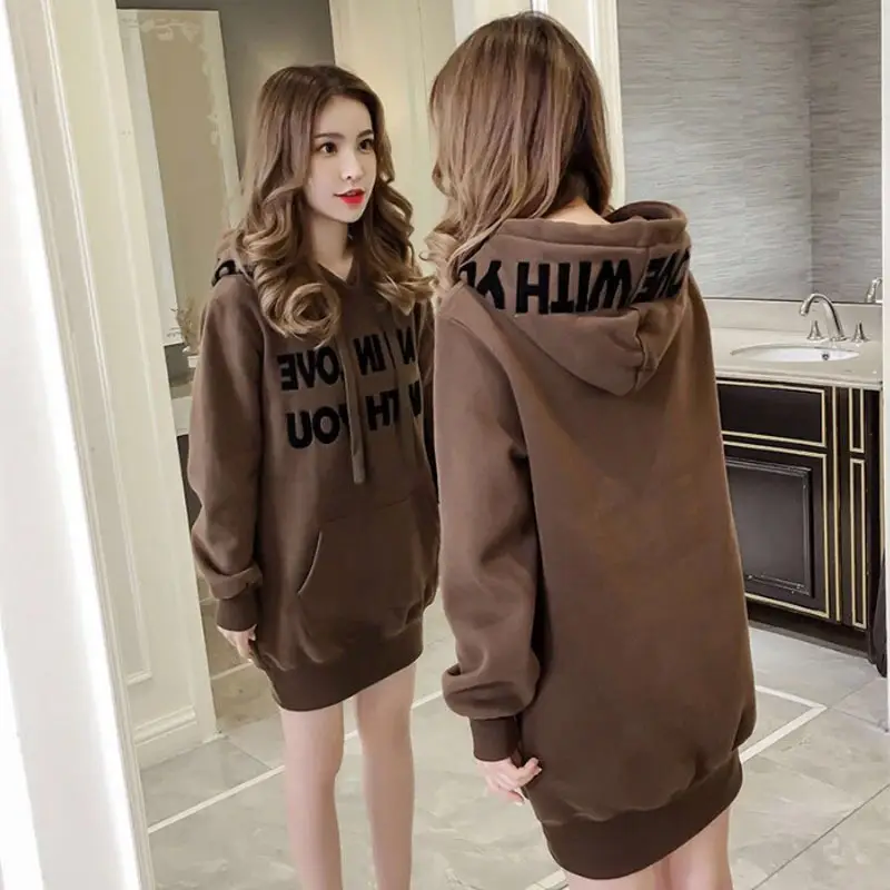 Women Crossbody Hooded Sweatshirt Green Velvet 2025 Winter - Image 5