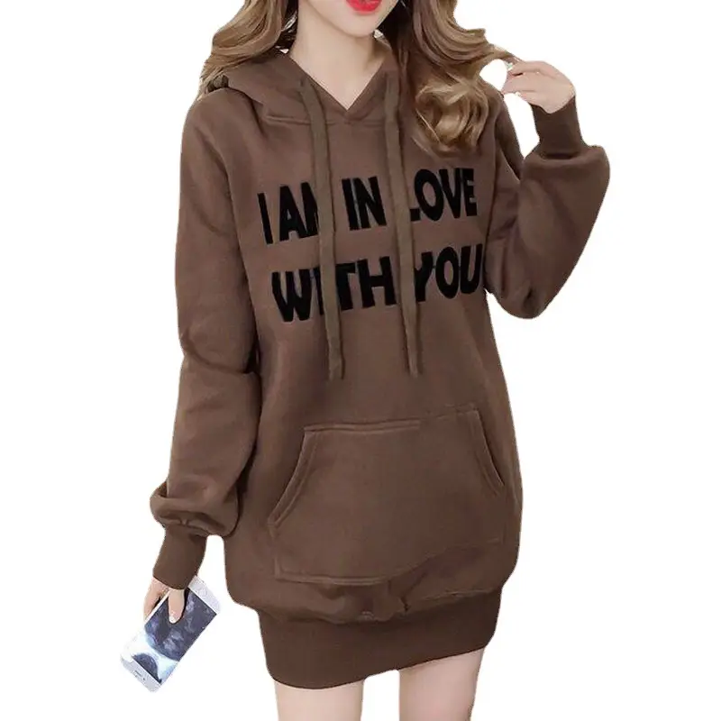Women Crossbody Hooded Sweatshirt Green Velvet 2025 Winter - Image 8