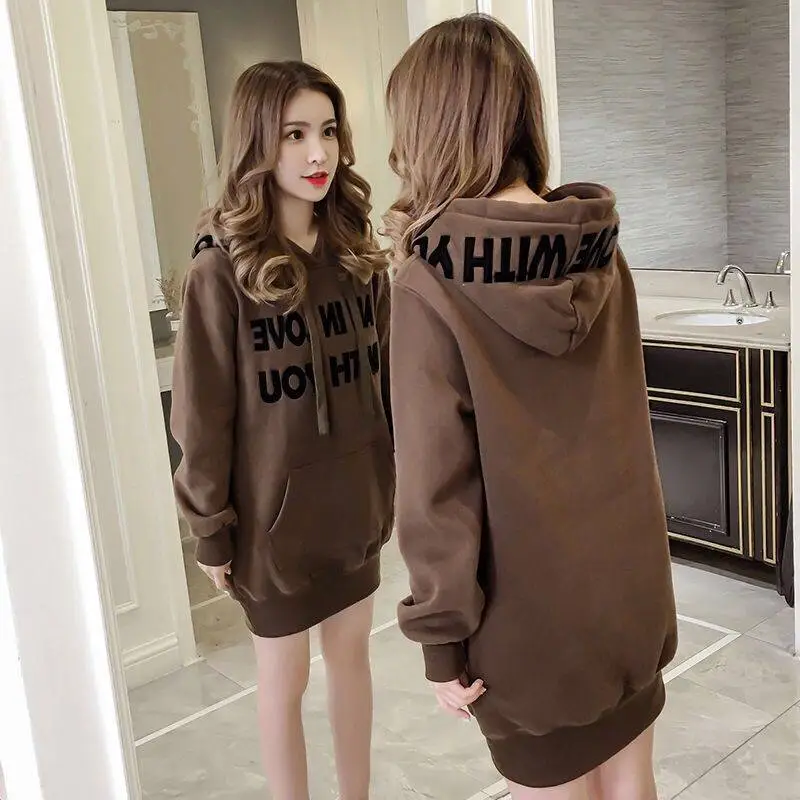 Women Crossbody Hooded Sweatshirt Green Velvet 2025 Winter — feature 3
