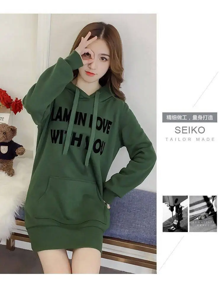 Women Crossbody Hooded Sweatshirt Green Velvet 2025 Winter — feature 8