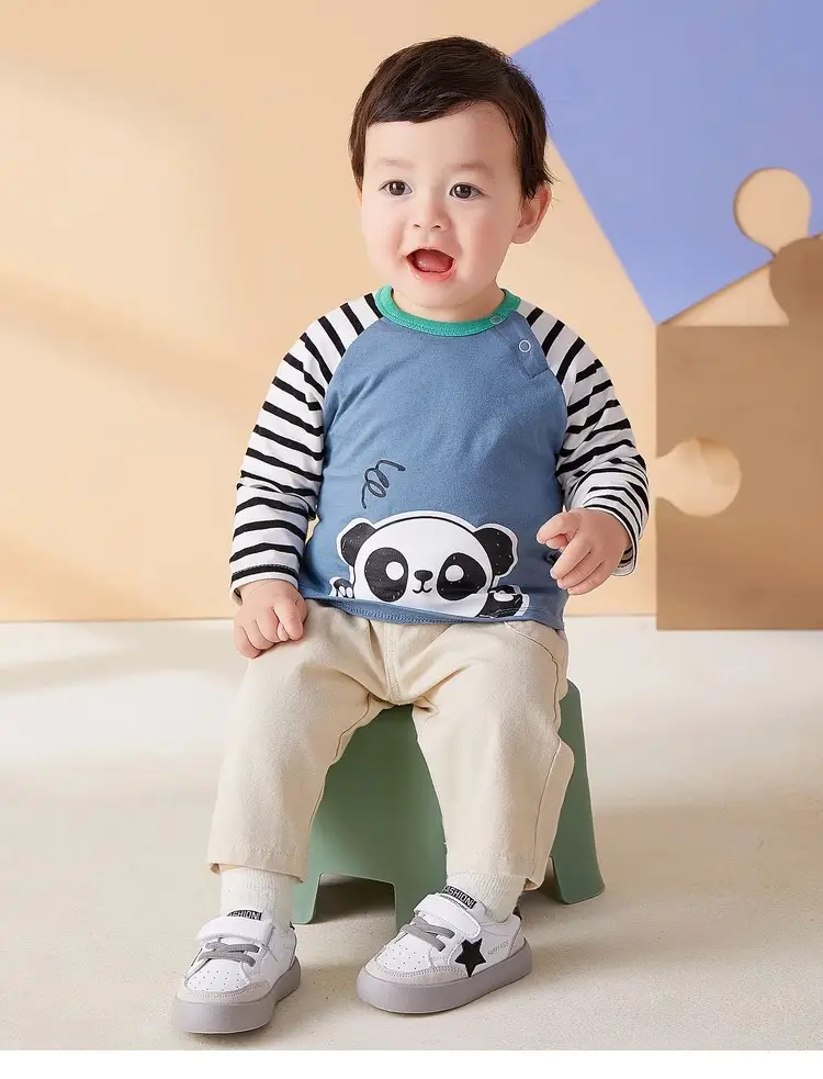 Dudu Baby Long Sleeve T-Shirt Yellow Blue — feature 26
