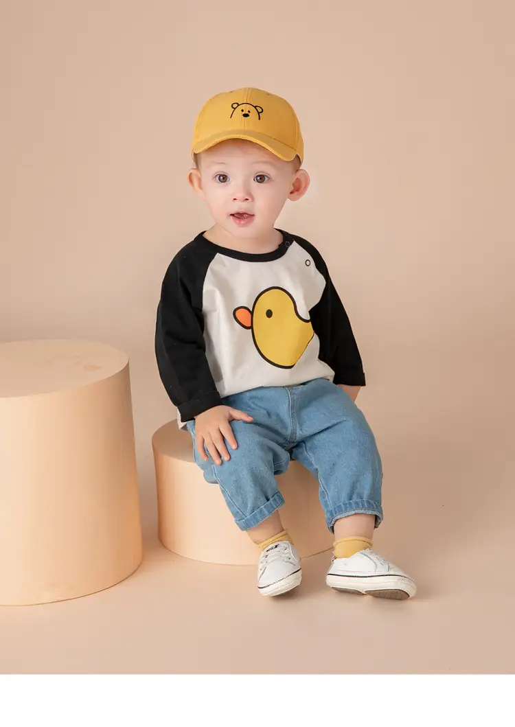 Dudu Baby Long Sleeve T-Shirt Yellow Blue — feature 29