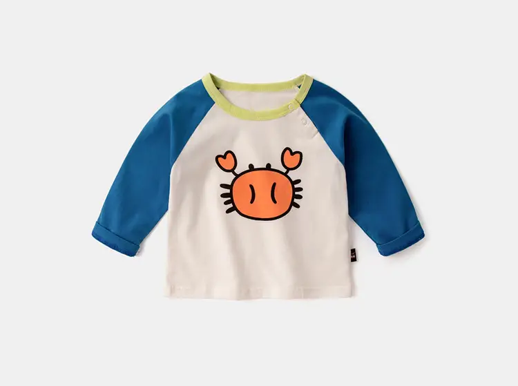 Dudu Baby Long Sleeve T-Shirt Yellow Blue — feature 35