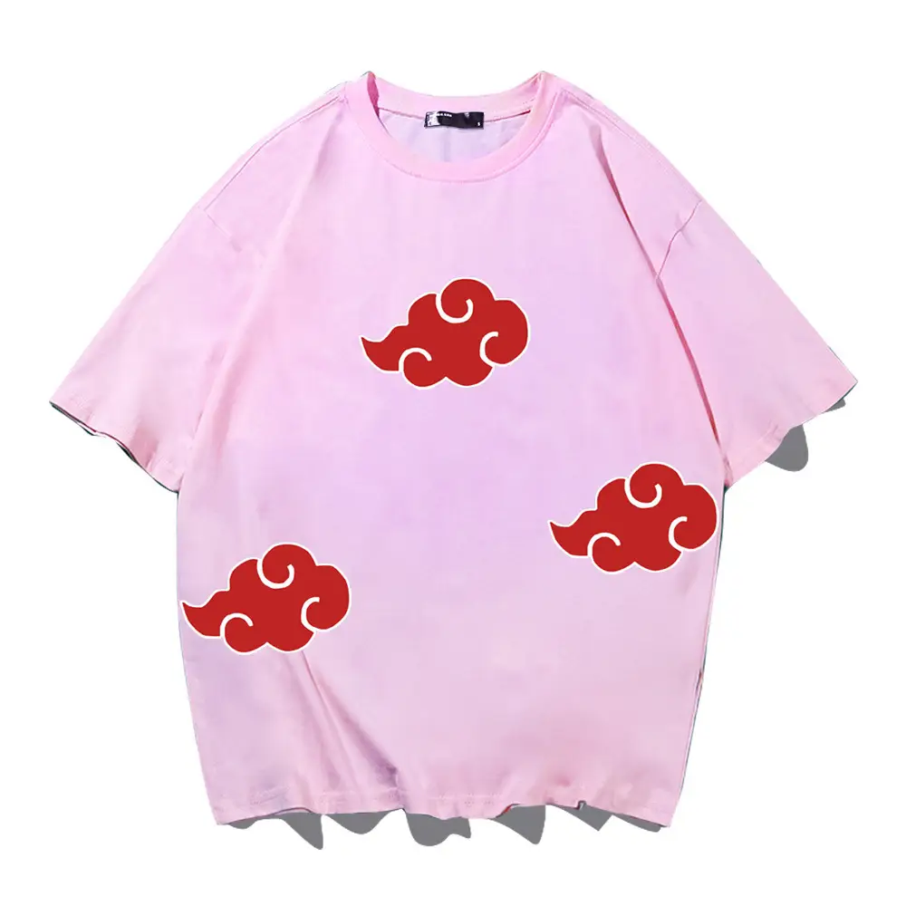 Men Women Summer Loose Cotton T-Shirt Yellow Red Clouds - Image 6