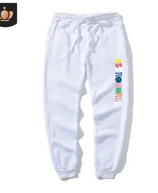 White Boys Sweatpants with "BOB ROY" Print — feature 11