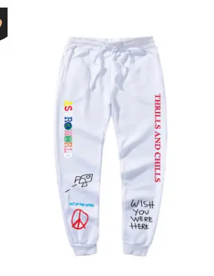 White Boys Sweatpants with "BOB ROY" Print — feature 13