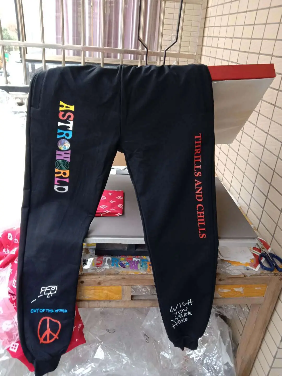 White Boys Sweatpants with "BOB ROY" Print — feature 7