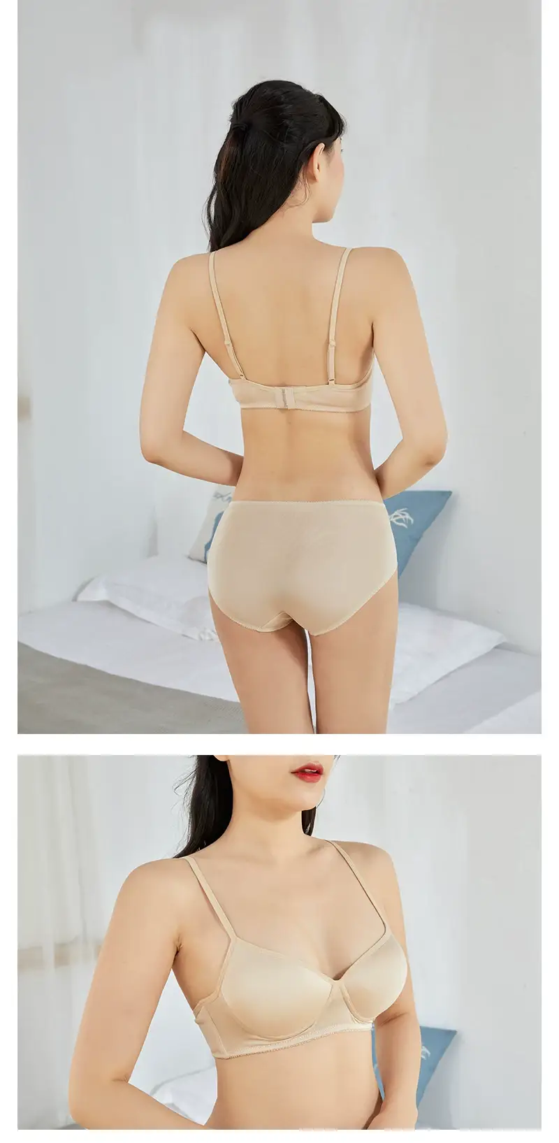 No steel ring thin natural mulberry silk silk sports bra comfortable breathable bra seamless sleep underwear — feature 7
