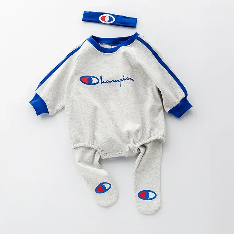 Baby Striped Leggings with Champion Logo for Boys Girls