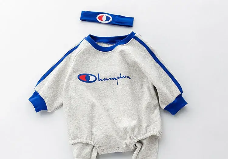 Baby Striped Leggings with Champion Logo for Boys Girls