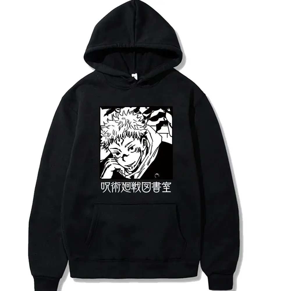 Men Hoodie Black Jujutsu Kaisen Spell Return Graphic - Image 5