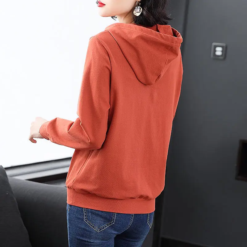 Women Hooded Sweatshirt Music Print Blue Medium - Image 6